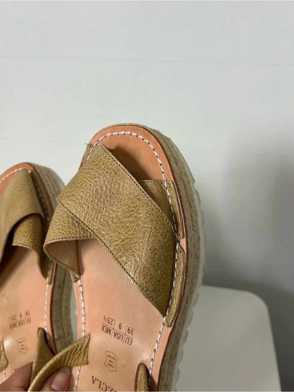 AVRK Avaraca Mezcla Espadrille Platform Leather Sandals Size 9 boho beach chic